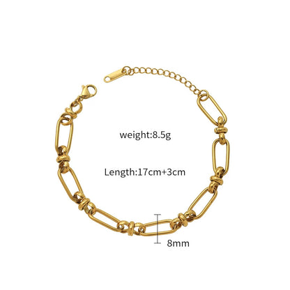 Trendy Hollow Circle Stainless Steel Bracelet Minimalist Everyday Style