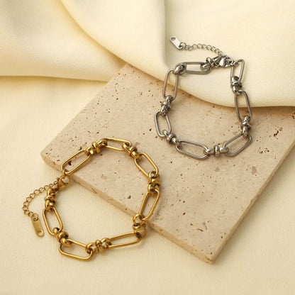 Trendy Hollow Circle Stainless Steel Bracelet Minimalist Everyday Style