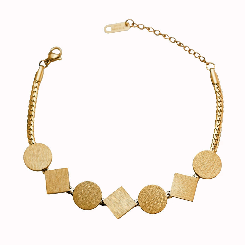 Trendy Irregular Geometric 18K Gold Bracelet