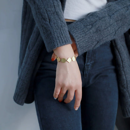 Trendy Irregular Geometric 18K Gold Bracelet