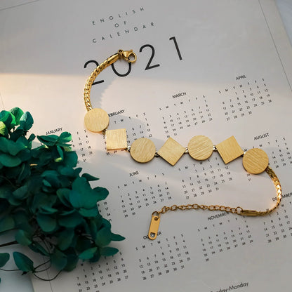 Trendy Irregular Geometric 18K Gold Bracelet