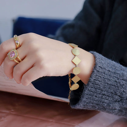 Trendy Irregular Geometric 18K Gold Bracelet