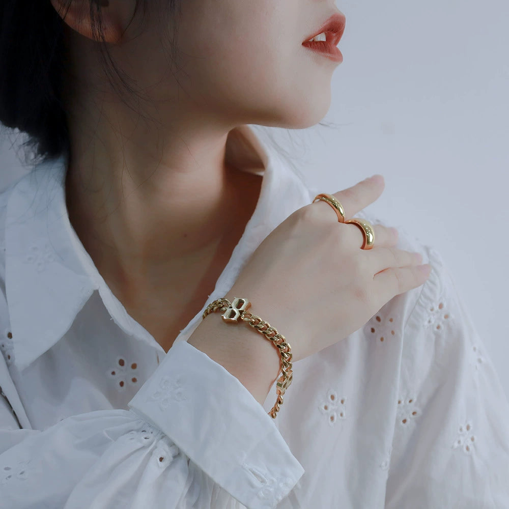 Trendy Minimalist Number Charm Bracelet