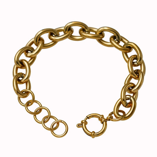 Trendy Vintage O-Shaped 18K Gold Bracelet