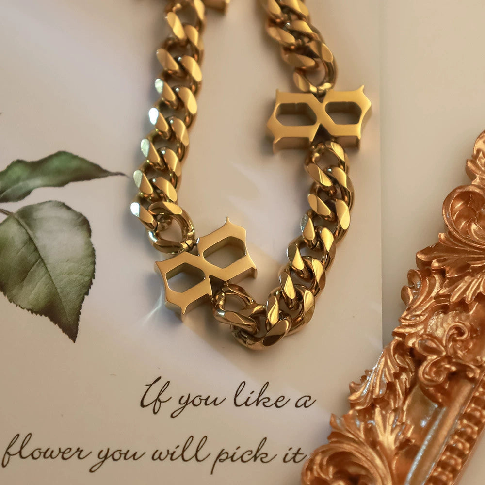 Trendy Vintage O-Shaped 18K Gold Bracelet