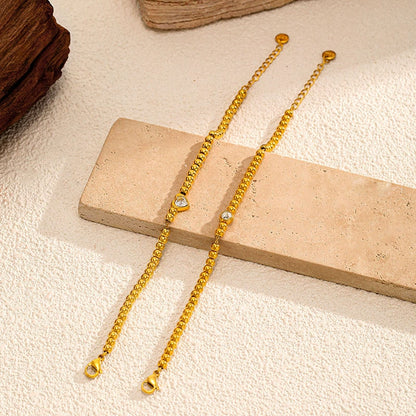 Trendy 18K Gold Beaded Zircon Bracelet