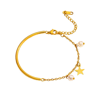 Trendy 18K Gold Plated Bangle Bracelet