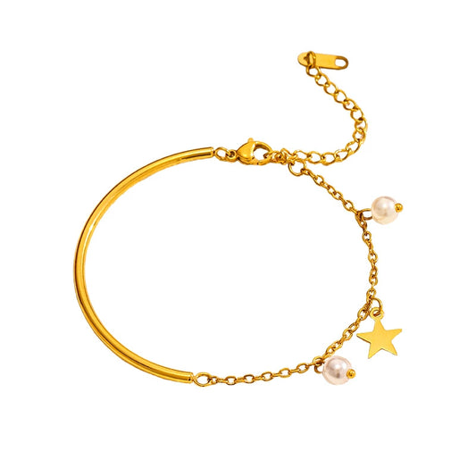 Trendy 18K Gold Plated Bangle Bracelet