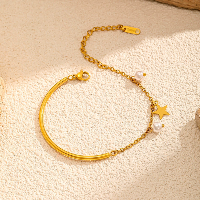 Trendy 18K Gold Plated Bangle Bracelet