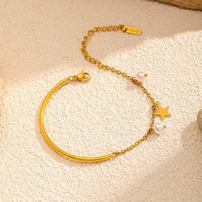 Trendy 18K Gold Plated Bangle Bracelet