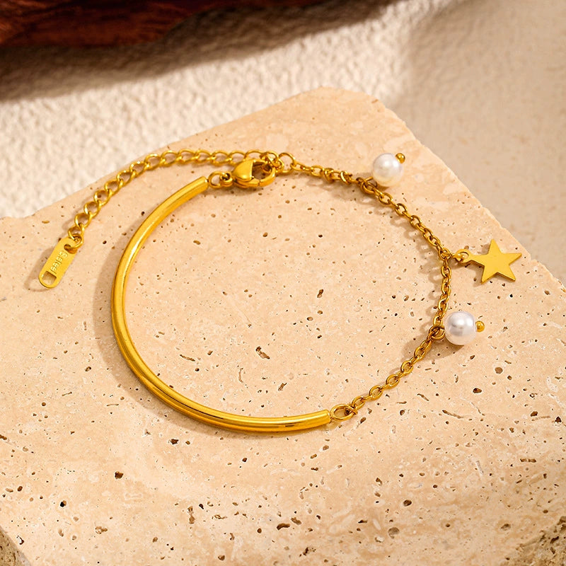 Trendy 18K Gold Plated Bangle Bracelet