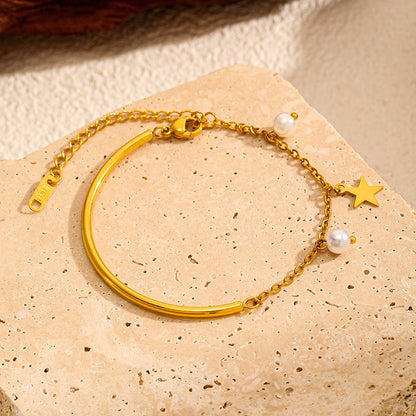 Trendy 18K Gold Plated Bangle Bracelet