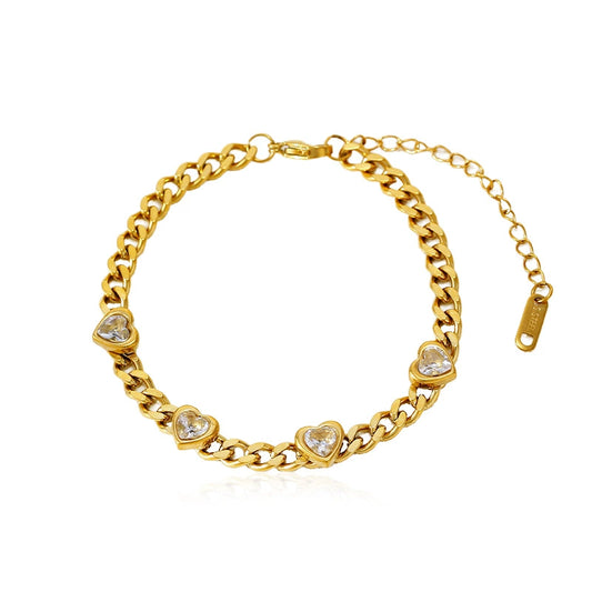 Elegant Heart Charm Bracelet