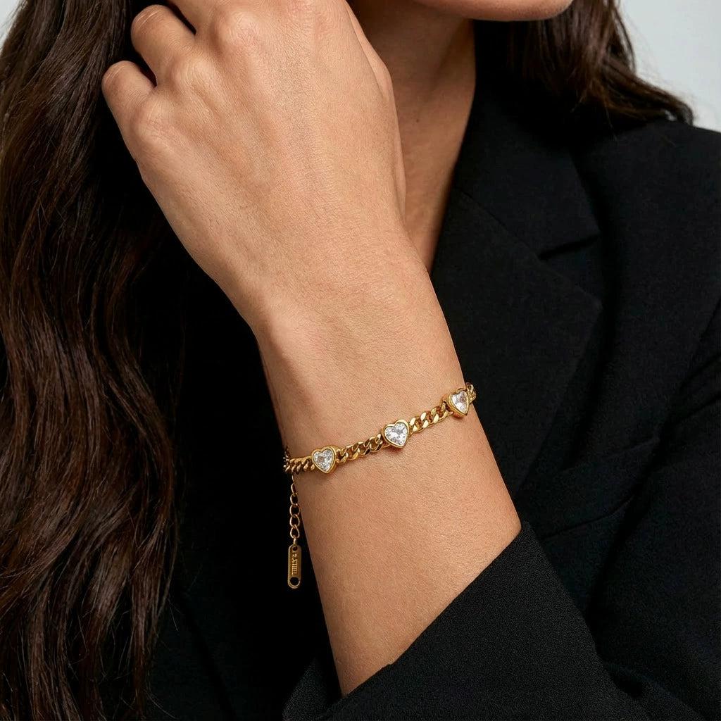 Elegant Heart Charm Bracelet
