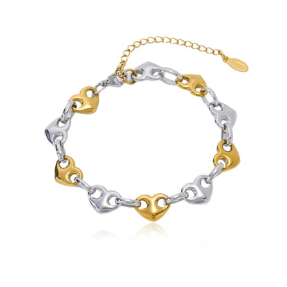 Chic Heart Gold Bracelet for Women