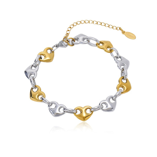 Chic Heart Gold Bracelet for Women