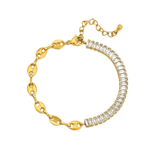 Square CZ Cuff Bracelet Women