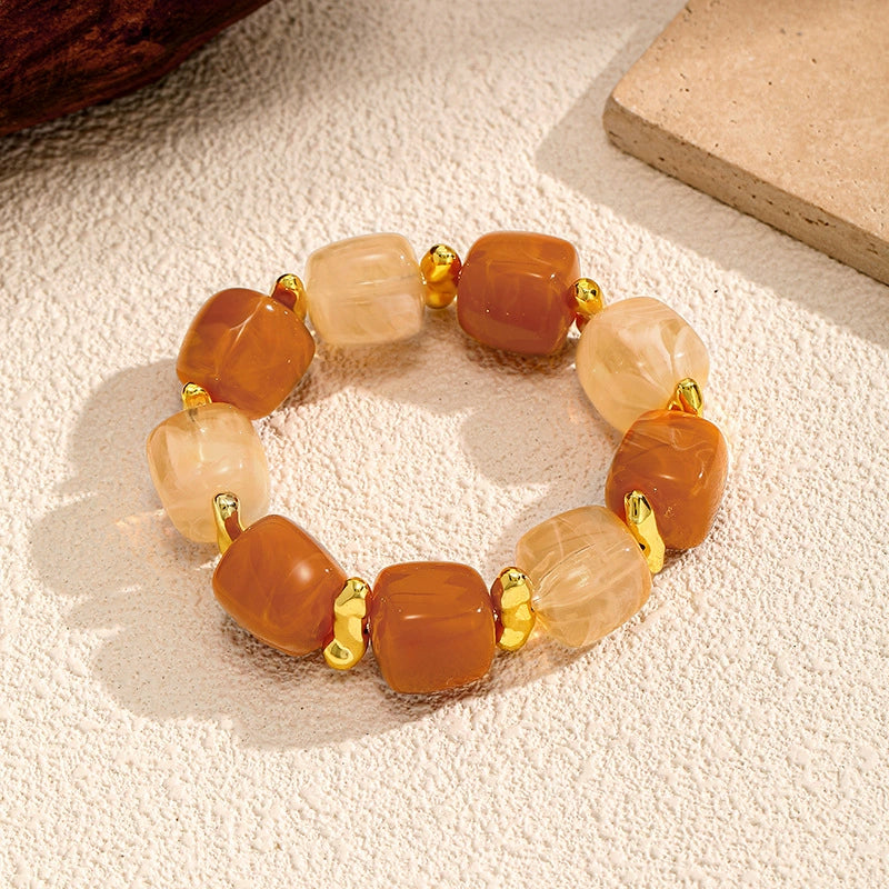 Amber Glow Resin Bracelet