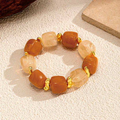 Amber Glow Resin Bracelet