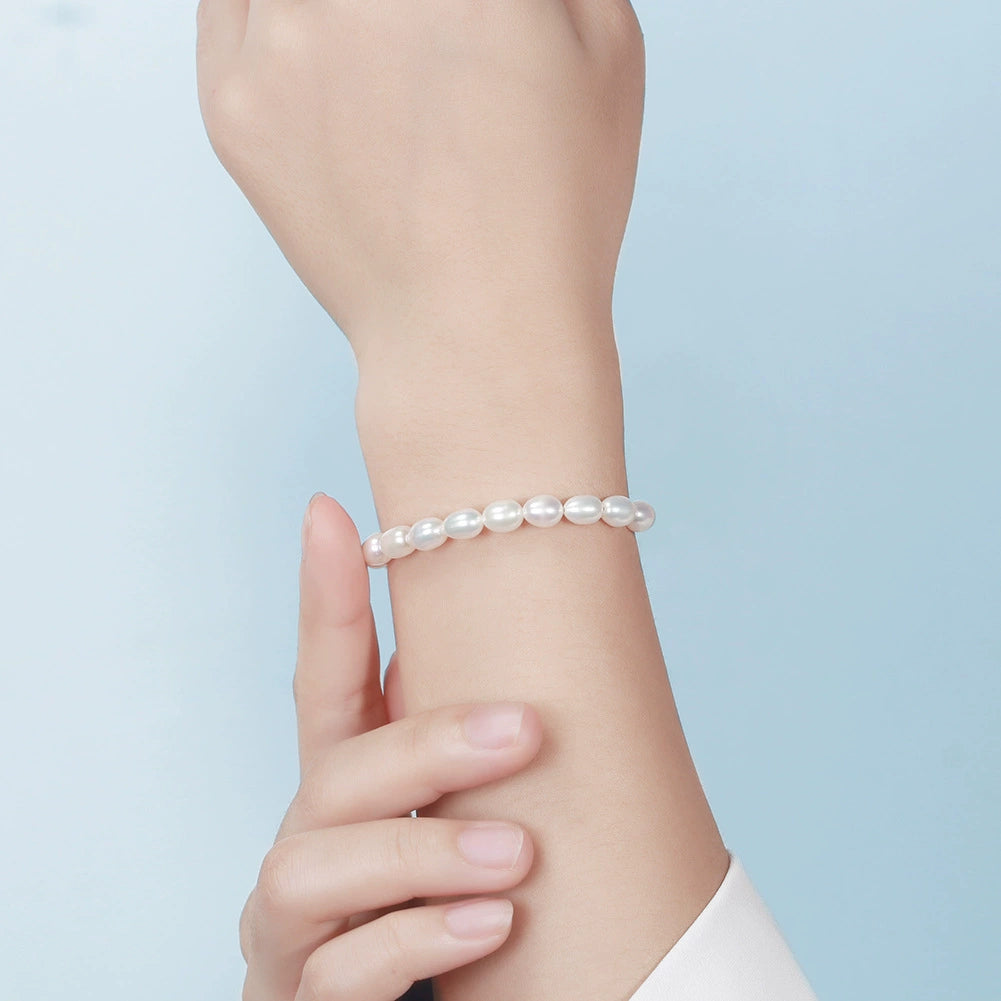 BaroqueLustre™ S925 Sterling Silver Natural Baroque Freshwater Pearl Adjustable Bracelet