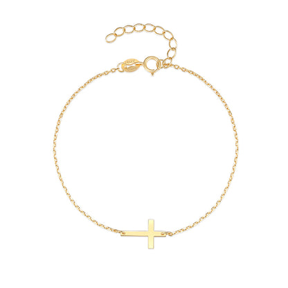 Lumi Cross Sterling Bracelet-925 Silver Minimal Faith Jewelry