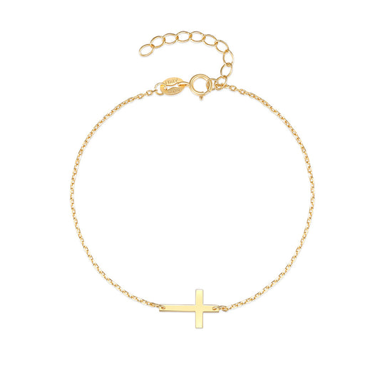 Lumi Cross Sterling Bracelet-925 Silver Minimal Faith Jewelry
