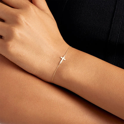 Lumi Cross Sterling Bracelet-925 Silver Minimal Faith Jewelry