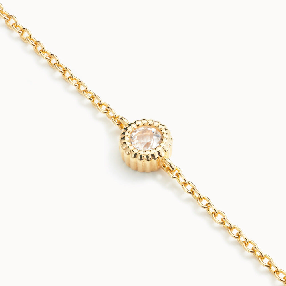Luna Halo Zircon Bracelet-925 Sterling Silver Timeless Sparkle