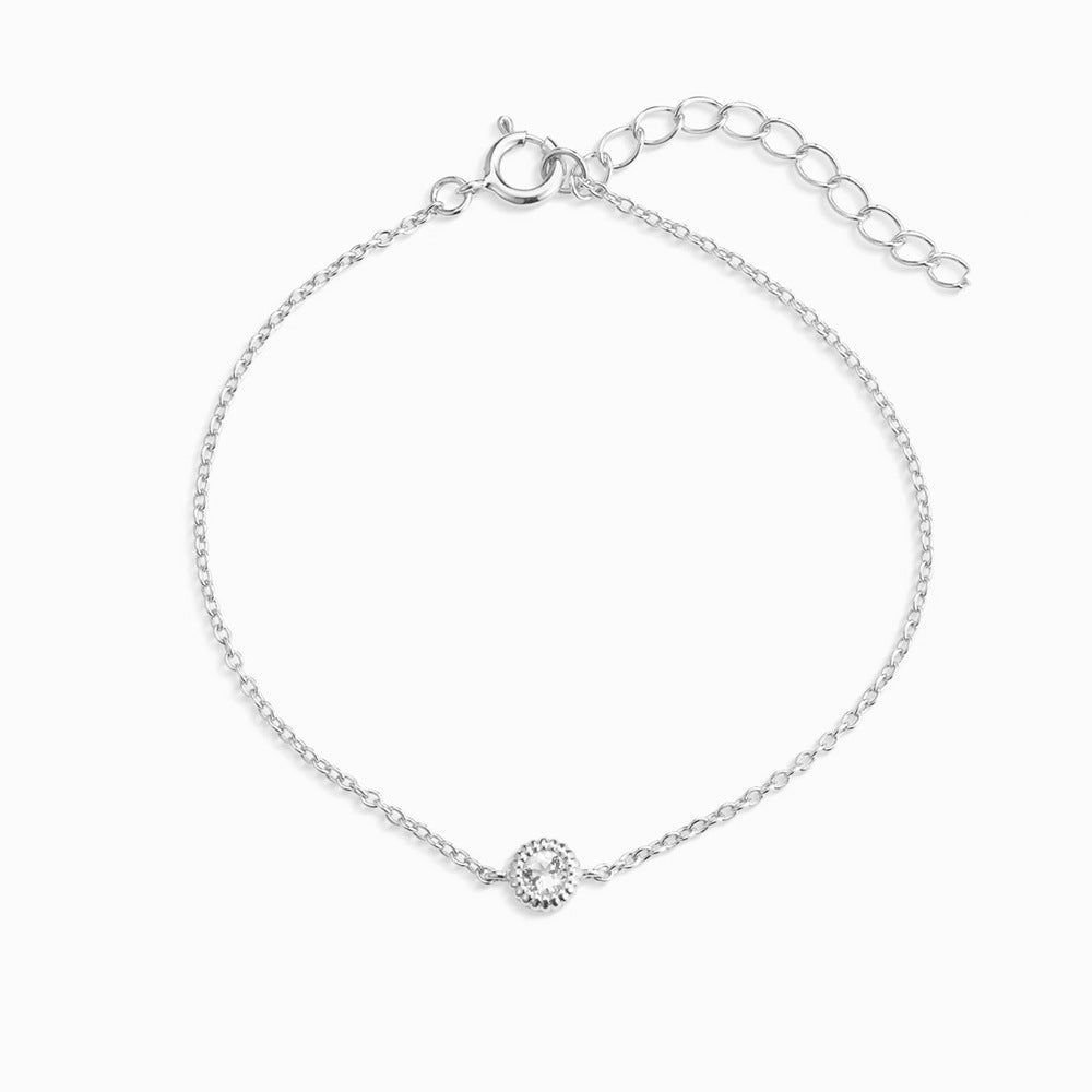 Luna Halo Zircon Bracelet-925 Sterling Silver Timeless Sparkle