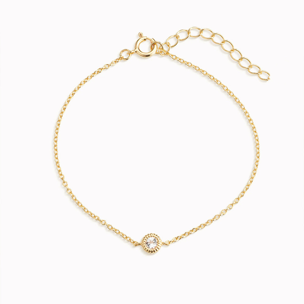 Luna Halo Zircon Bracelet-925 Sterling Silver Timeless Sparkle