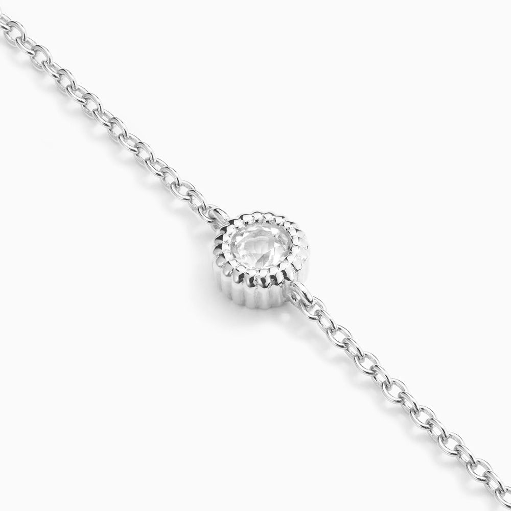 Luna Halo Zircon Bracelet-925 Sterling Silver Timeless Sparkle