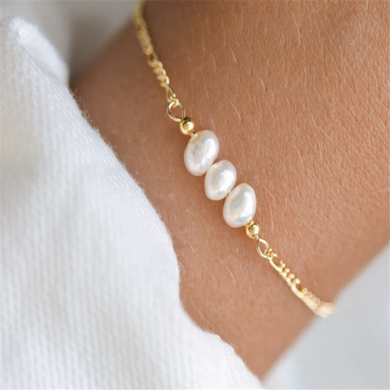 Elara Pearl Glow Bracelet-925 Sterling Silver Timeless Elegance