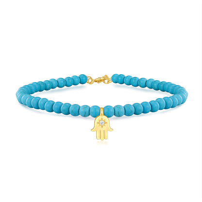 Azure Noël Turquoise Charm Bracelet – 925 Sterling Silver Beaded Elegance