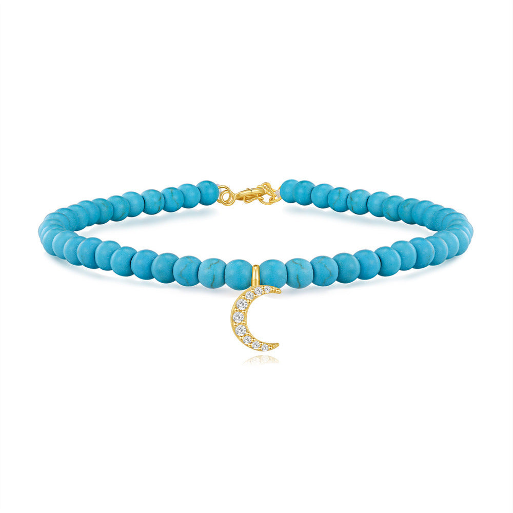 Azure Noël Turquoise Charm Bracelet – 925 Sterling Silver Beaded Elegance