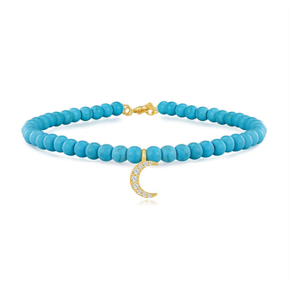 Azure Noël Turquoise Charm Bracelet – 925 Sterling Silver Beaded Elegance