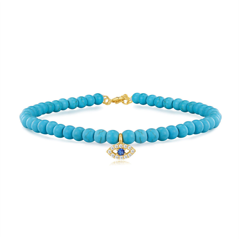Azure Noël Turquoise Charm Bracelet – 925 Sterling Silver Beaded Elegance
