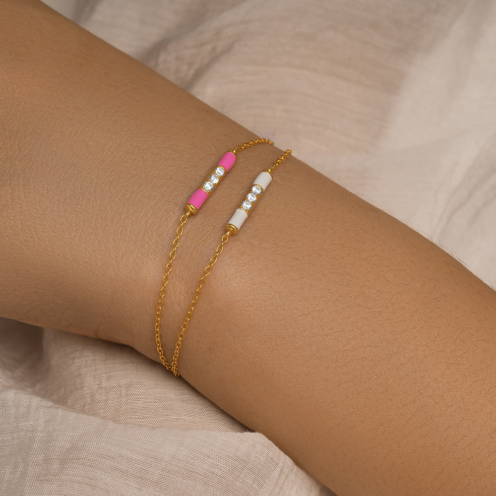 Aurora Gold Bar Bracelet-925 Sterling Silver Minimal Luxe Edition
