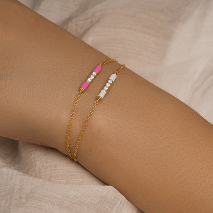 Aurora Gold Bar Bracelet-925 Sterling Silver Minimal Luxe Edition