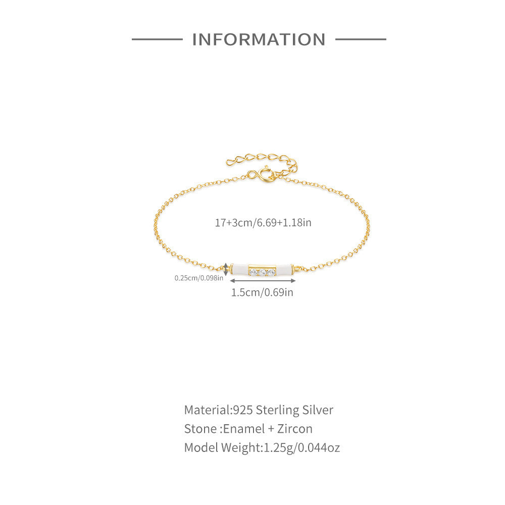 Aurora Gold Bar Bracelet-925 Sterling Silver Minimal Luxe Edition