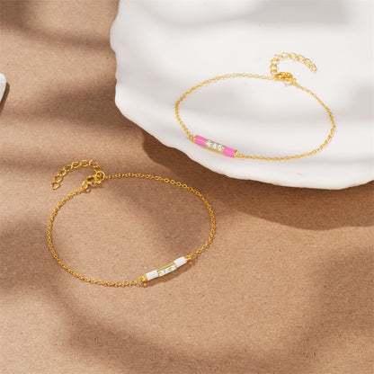 Aurora Gold Bar Bracelet-925 Sterling Silver Minimal Luxe Edition