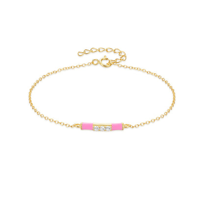 Aurora Gold Bar Bracelet-925 Sterling Silver Minimal Luxe Edition