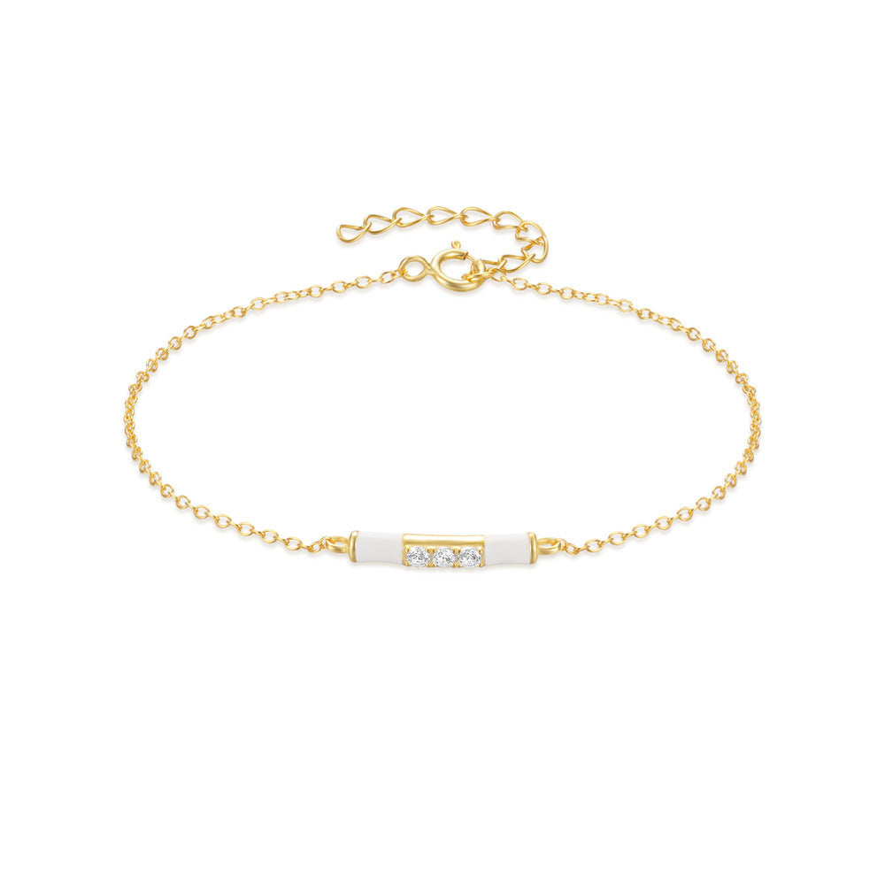 Aurora Gold Bar Bracelet-925 Sterling Silver Minimal Luxe Edition