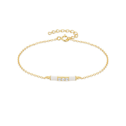Aurora Gold Bar Bracelet-925 Sterling Silver Minimal Luxe Edition