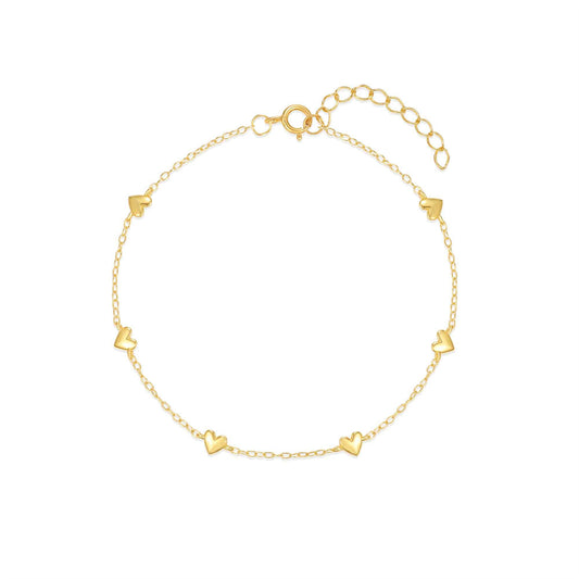Amora Heart Charm Bracelet-925 Sterling Silver Minimalist Love Collection