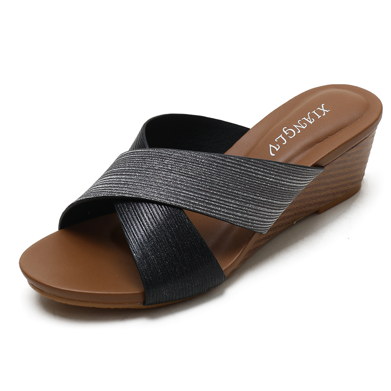 Women’s Boho Ethnic Open-Toe Wedge Slide Sandals