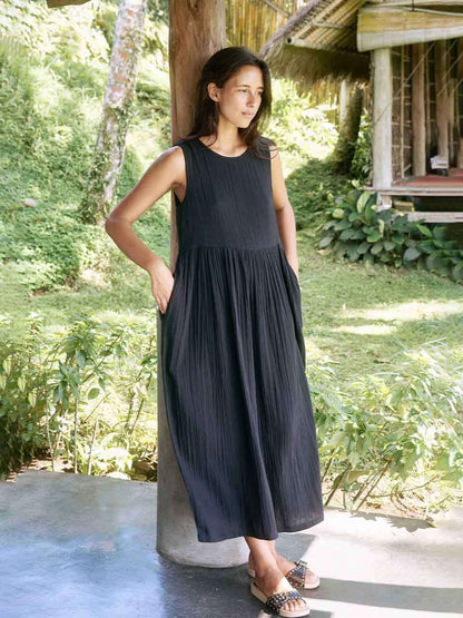 Élise Reversible Linen Midi Dress