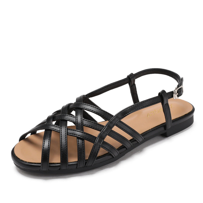 Aurelia Roman Weave Flat Sandals