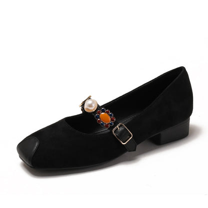 Adiffu Parisian Pearl Mary Jane Heels