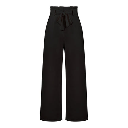 Adiffu Elegant Wide-Leg Work Trousers with Belt