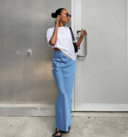 Luxe Satin Mermaid Maxi Skirt